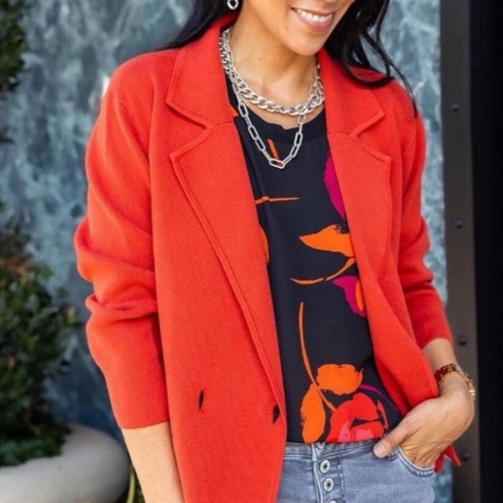 CAbi Orange-Red Blazer